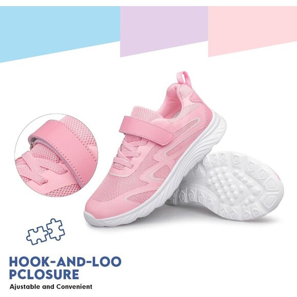 Kids Pink   Athletic Running School Shoes Sneakers for Little Kid/Big Kid - Picture 4 of 6